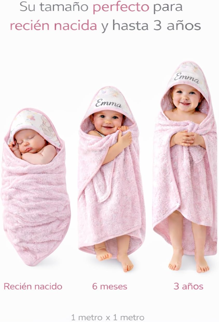 Personalised Baby Bath Cape 0-3 Years Towel 100% Cotton