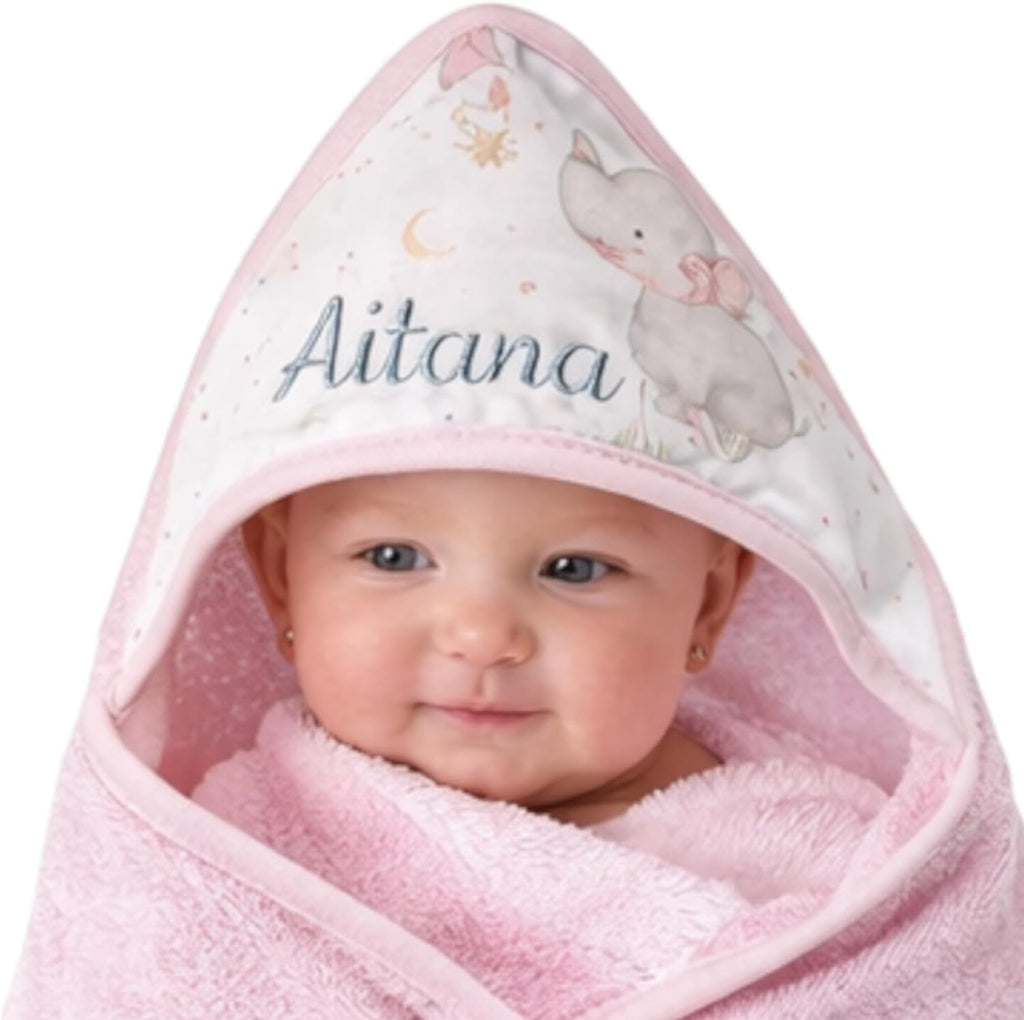 Personalised Baby Bath Cape 0-3 Years Towel 100% Cotton