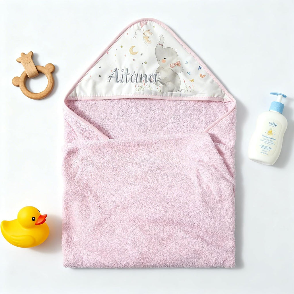 Personalised Baby Bath Cape 0-3 Years Towel 100% Cotton