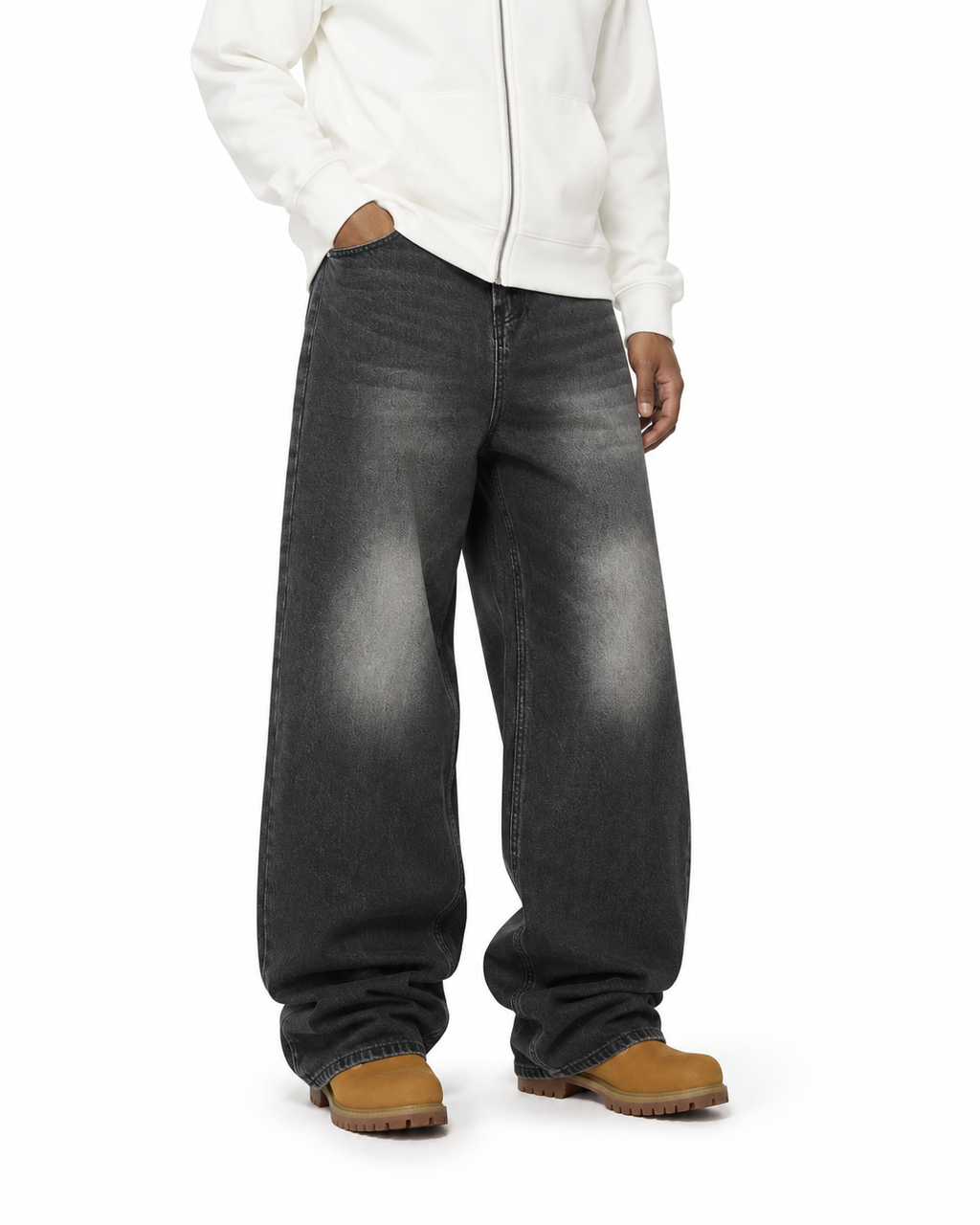 Black Gray Unifrm Baggy
