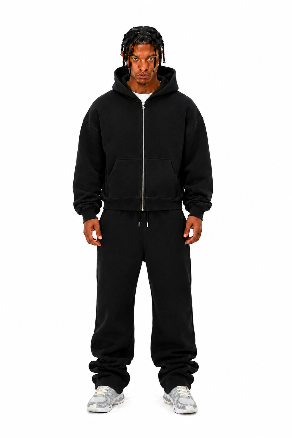400 GSM "Black" Zip-Up Hoodie