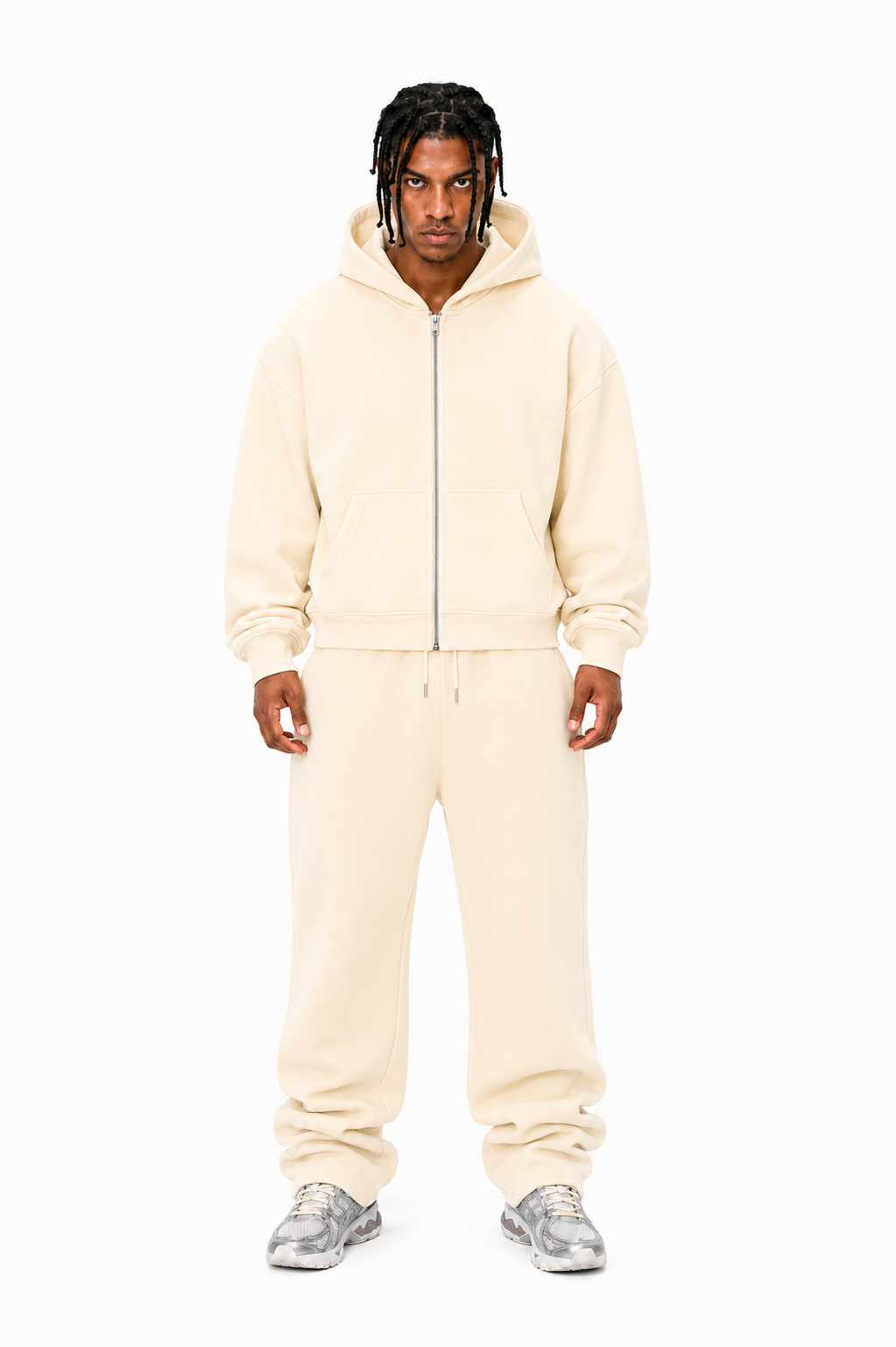400 GSM "Cream" Zip-Up Hoodie