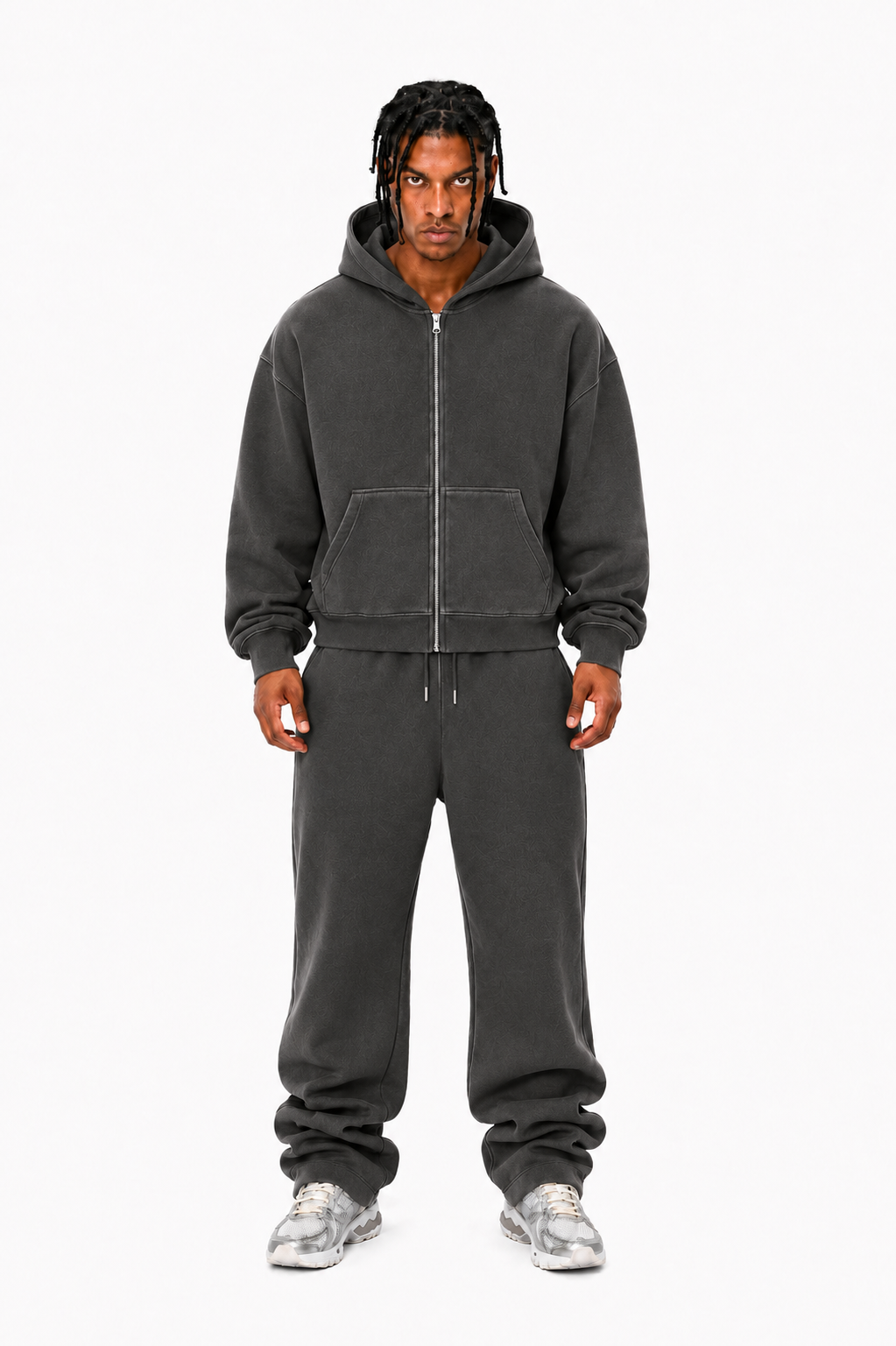 400 GSM "Dark Grey" Zip-Up Hoodie