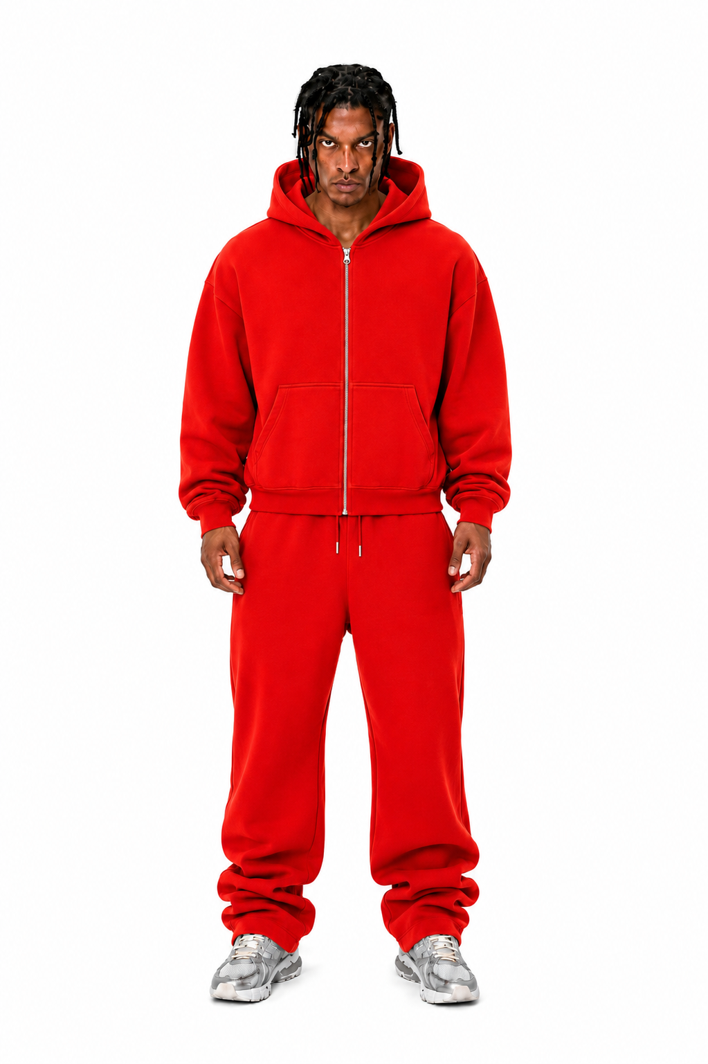 400 GSM "Red" Zip-Up Hoodie