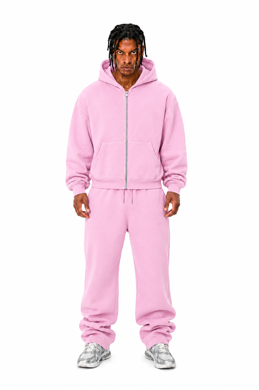 400 GSM "Pink" Zip-Up Hoodie