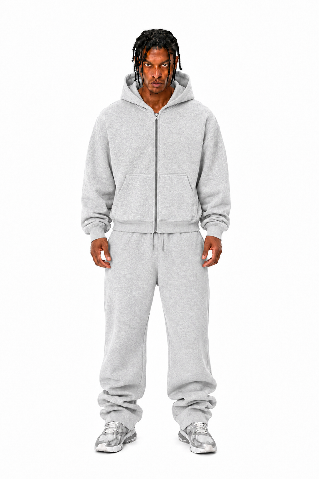 400 GSM "Sport Grey" Zip-Up Hoodie