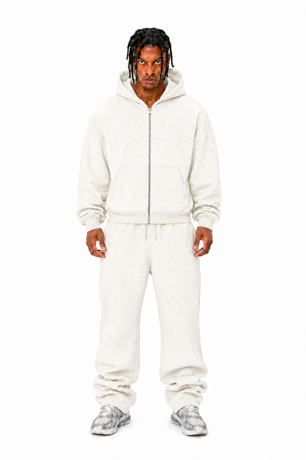 400 GSM "Oat Ash" Zip-Up Hoodie