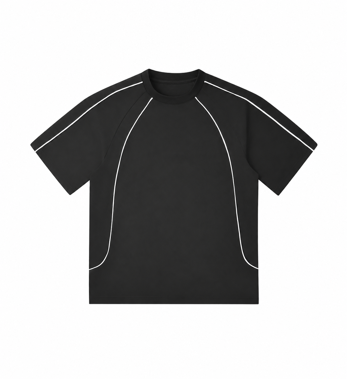 240 GSM "Black" Aesthetic Piping Tee