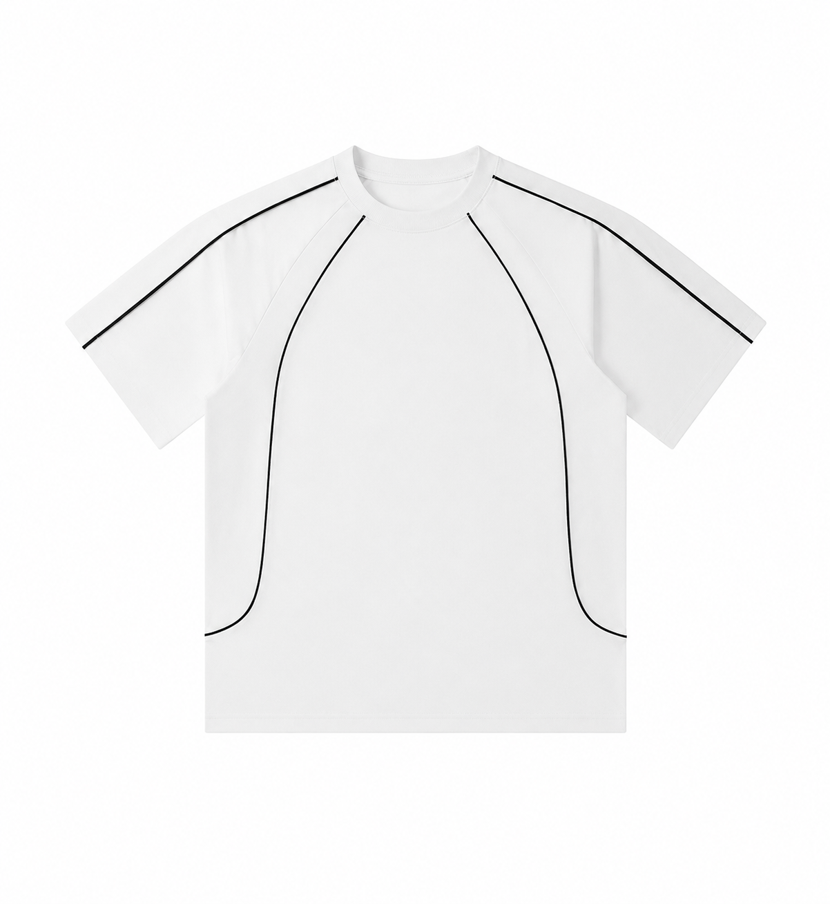 240 GSM "White" Aesthetic Piping Tee