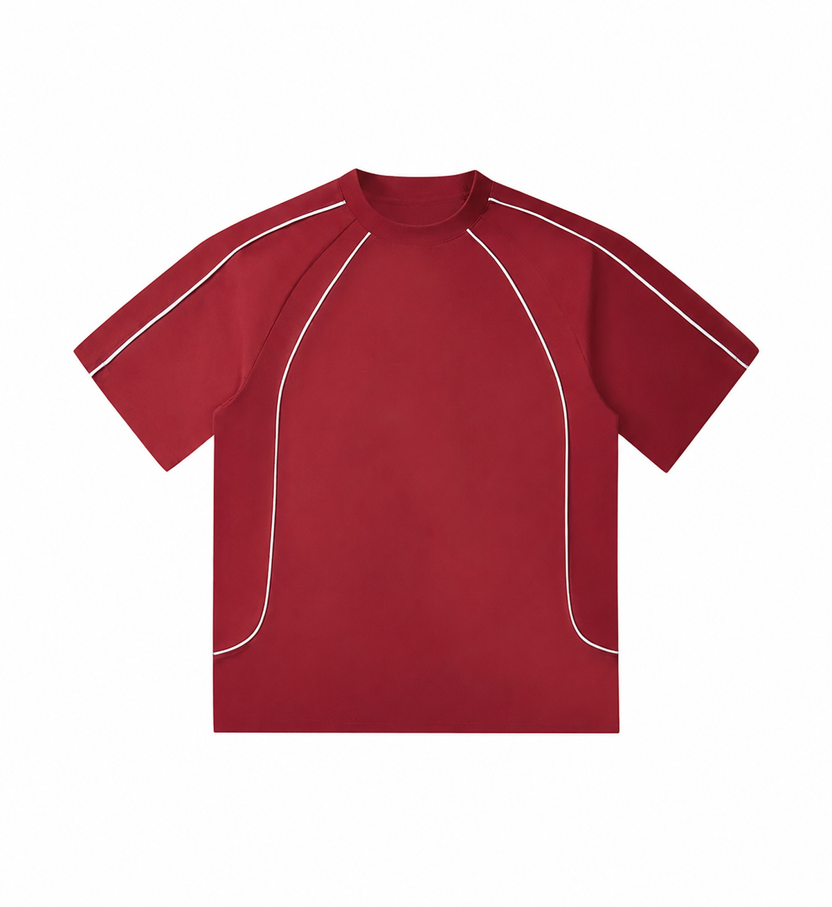 240 GSM "Red" Aesthetic Piping Tee