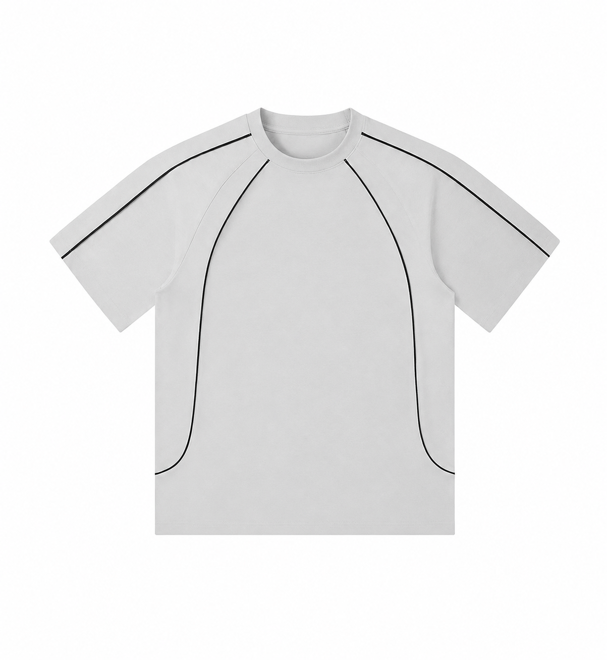 240 GSM "Grey" Aesthetic Piping Tee