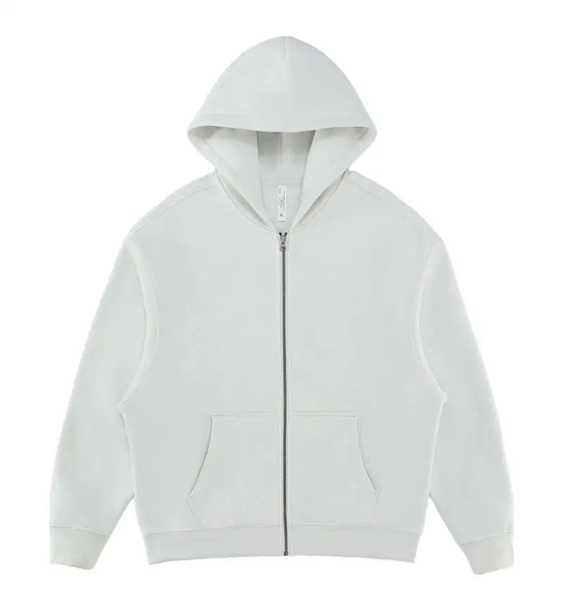400 GSM "Silver Gray" Zip-Up Hoodie