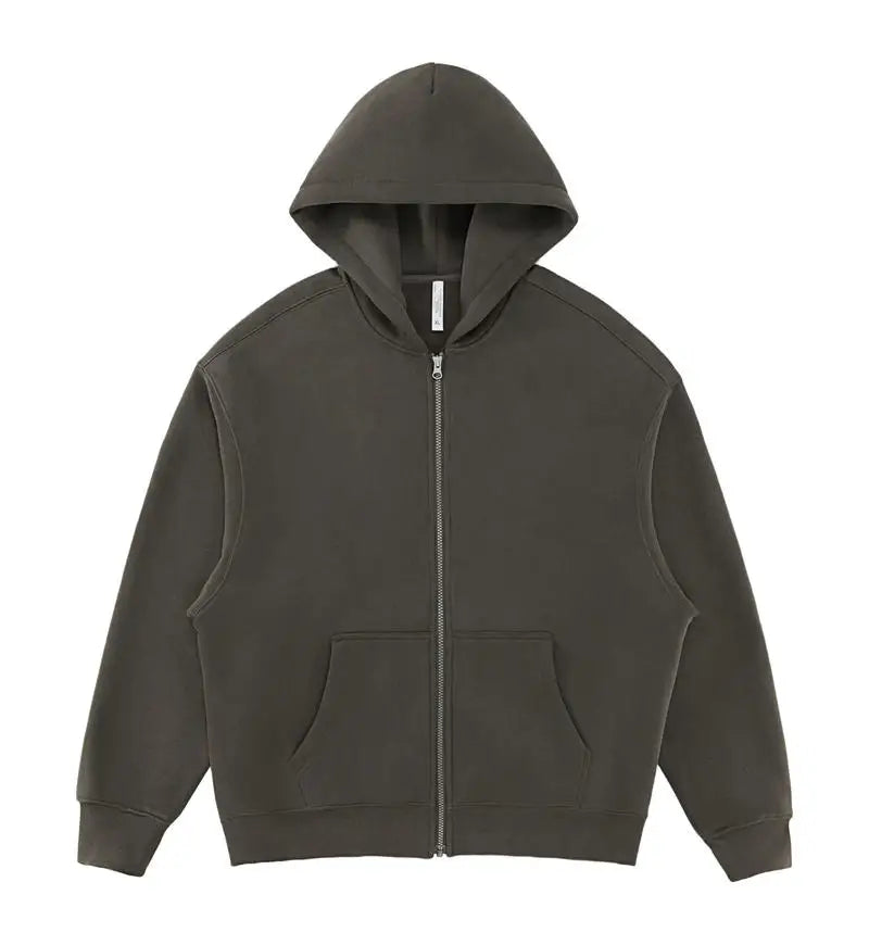 400 GSM "Dark Grey" Zip-Up Hoodie