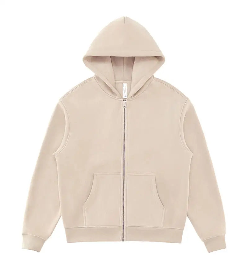 400 GSM "Khaki" Zip-Up Hoodie