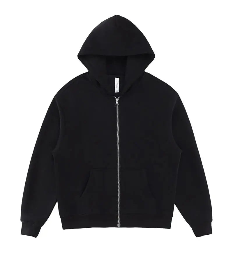 400 GSM "Black" Zip-Up Hoodie