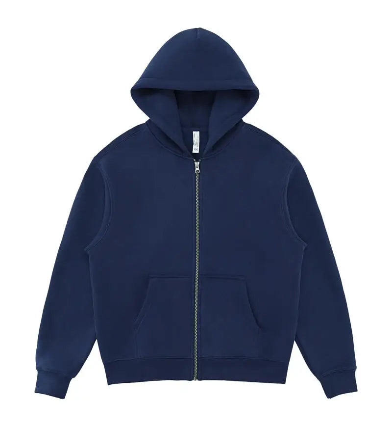 400 GSM "Navy Blue" Zip-Up Hoodie
